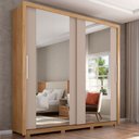 Ver imagem 1 de Guarda-roupa Casal Praticus Double Lux 2 Portas 4 Gavetas com Espelho Buriti/fendi - Caemmun