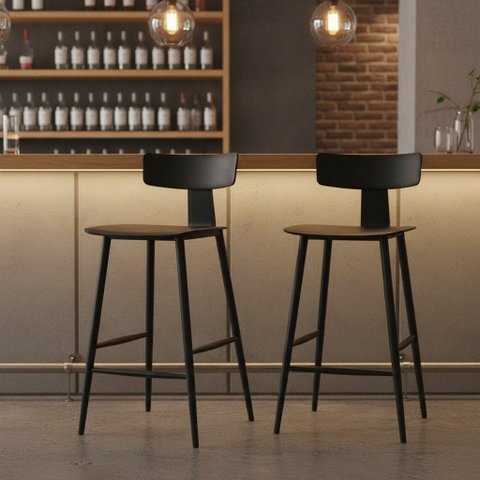Kit 2 Banquetas Baixa Cozinha para Bancada Analu Rivatti