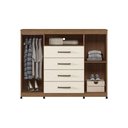 Ver imagem 7 de Guarda Roupa +cômoda 2 Peças Qc305 Jatoba/areia - Santos Andirá