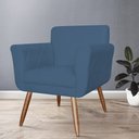 Ver imagem 3 de Conjunto 2 Poltronas Cadeiras Isabella Sala de Estar Suede Azul Marinho - Incasa Decor