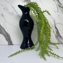 Ver imagem 4 de Vaso preto alto de cerâmica trabalhado com planta caída