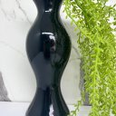 Ver imagem 3 de Vaso preto alto de cerâmica trabalhado com planta caída