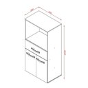 Ver imagem 5 de Armário Multiuso Luna 2 Portas 1 Gaveta MDP 60cm Branco
