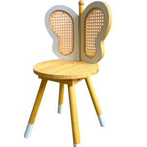 Cadeira de Borboleta Branca com Palha Indiana Mod 3 Kids