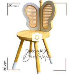 Cadeira de Borboleta Branca com Palha Indiana Mod 3 Kids - 2