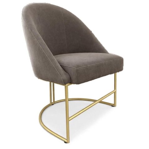 Poltrona Decorativa com Pés Metalico Lua - Cinza