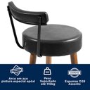 Ver imagem 5 de Kit 04 Banquetas Alta para Cozinha Área Gourmet Nápoles Couríssimo Preto - Desk Design