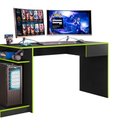 Ver imagem 2 de Mesa Gamer / Computador Rubi com 01 Gaveta Preto Fosco/verde - Ninho Decor