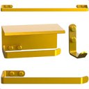 Ver imagem 1 de Kit Acessórios para Banheiro Dourado 4 Peças Max