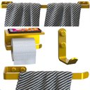 Ver imagem 2 de Kit Acessórios para Banheiro Dourado 4 Peças Max