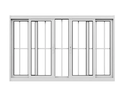 Ver imagem 2 de Janela 4 Folhas de Correr com Grade Alumínio Branco 100x200 Linha 25