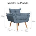 Ver imagem 3 de Poltrona Decorativa Opalla Linho Azul - Malta Decor