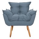 Ver imagem 1 de Poltrona Decorativa Opalla Linho Azul - Malta Decor
