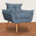 Ver imagem 4 de Poltrona Decorativa Opalla Linho Azul - Malta Decor
