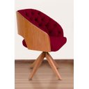 Ver imagem 1 de Poltrona Decorativa Mari Laminada Pé Giratório de Madeira Capitonê Cor:vinho