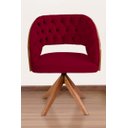 Ver imagem 2 de Poltrona Decorativa Mari Laminada Pé Giratório de Madeira Capitonê Cor:vinho