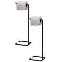 Ver imagem 1 de Kit 02 Suportes Papeleira De Chão Para Banheiro Lavabo Set Aço Multiuso D01 Preto Fosco - Lyam