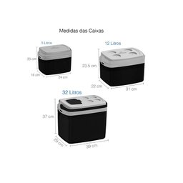 Combo Três Caixas Térmicas 32 12 e 5 Litros Preta Soprano - 2