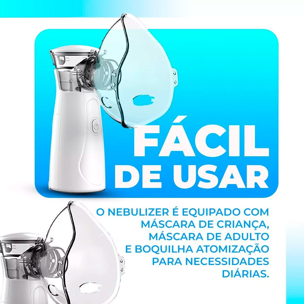 Inalador Nebulizador Portátil sem Fio Recarregável Premium - 8