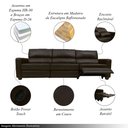 Ver imagem 3 de Sofá Sala de Cinema Elétrico Maldivas Reclinável Retrátil 4 Lugares 281cm Couro Marrom Capuccino G40