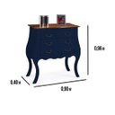 Ver imagem 3 de Cômoda Bombê Linz 3 Gavetas 96 X 90 X 40 Cm (a X L X P) - Cor Azul Petróleo/imbuia Glazer