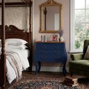 Ver imagem 2 de Cômoda Bombê Linz 3 Gavetas 96 X 90 X 40 Cm (a X L X P) - Cor Azul Petróleo/imbuia Glazer