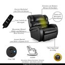 Ver imagem 3 de Poltrona do Papai Sala de Cinema Reclinável Kylie Glider Manual Giratória Massagem USB PU Preto Bril