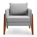 Ver imagem 4 de Kit 1 Sofá Namoradeira e 1 Poltrona Lana Suede Base de Madeira - D'Rossi DRossi Cinza