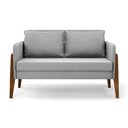 Ver imagem 3 de Kit 1 Sofá Namoradeira e 1 Poltrona Lana Suede Base de Madeira - D’Rossi Cinza
