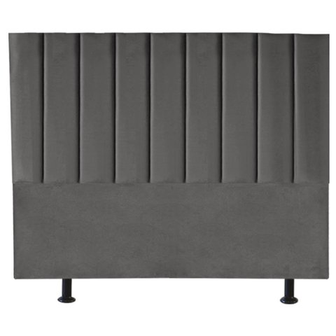 Cabeceira Cama Box King Estofada Carla 195cm Suede:cinza Escuro