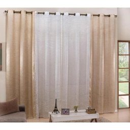 Cortina Celeste 4,00m x 2,70m Cetim Amassadinho - Palha/Dourado - 1 Cortina Celeste 4,00m x 2,70m Cetim Amassadinho - Palha/Dourado - 1