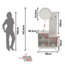 Ver imagem 5 de Aparador 80cm com Espelho e Ganchos de Pendurar Reversível Ap2311 Tecnomóbili