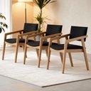 Ver imagem 1 de Kit 03 Cadeiras para Sala de Jantar Estar Living Giorgia B04 Suede Preto - Lyam Decor