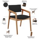 Ver imagem 6 de Kit 03 Cadeiras para Sala de Jantar Estar Living Giorgia B04 Suede Preto - Lyam Decor