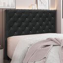 Ver imagem 3 de Cabeceira Tàzio Queen Size Estofada MDF-MDP Veludo Preto Gran Belo