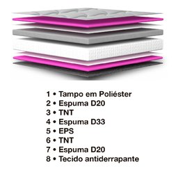 Colchão Solteiro Hellen Espuma D33 Millenium 88x188x19cm Bege/Branco c/ Pillow top  - 4