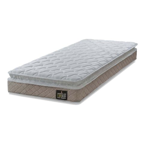 Colchão Solteiro Hellen Espuma D33 Millenium 88x188x19cm Bege/Branco c/ Pillow Top