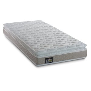 Colchão Solteiro Hellen Espuma D33 Millenium 88x188x19cm Bege/Branco c/ Pillow top 