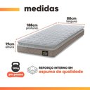 Ver imagem 3 de Colchão Solteiro Hellen Espuma D33 Millenium 88x188x19cm Bege/Branco c/ Pillow Top