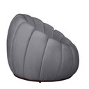 Ver imagem 5 de Kit Poltrona Base Giratória e Puff Concha Decorativo Veludo Cor:cinza