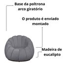 Ver mais imagens de Kit Poltrona Base Giratória e Puff Concha Decorativo Veludo Cor:cinza