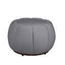 Ver imagem 6 de Kit Poltrona Base Giratória e Puff Concha Decorativo Veludo Cor:cinza