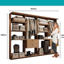 Ver imagem 7 de Guarda-Roupas Closet Modulado Alasca Duo 240cm 4 Peças com 4 Gavetas e Cabideiros Freijó Carraro