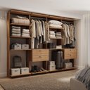 Ver imagem 1 de Guarda-Roupas Closet Modulado Alasca Duo 240cm 4 Peças com 4 Gavetas e Cabideiros Freijó Carraro
