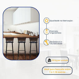 Kit 3 Banquetas para Cozinha Banco Alto Junco Argila Balcão Ilha Bancada Bares Piscina Área Gourmet - 3
