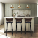 Ver imagem 6 de Kit 3 Banquetas para Cozinha Banco Alto Junco Argila Balcão Ilha Bancada Bares Piscina Área Gourmet