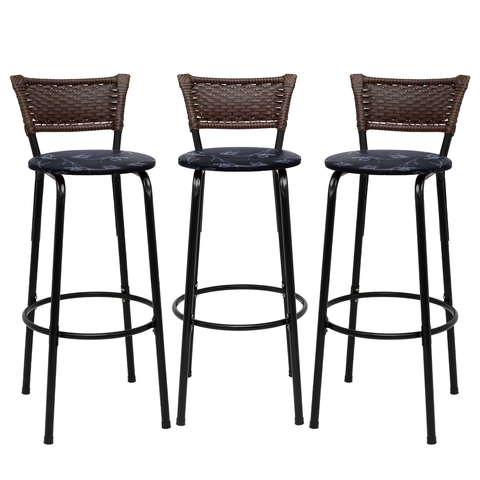 Kit 3 Banquetas para Cozinha Banco Alto Junco Argila Balcão Ilha Bancada Bares Piscina Área Gourmet
