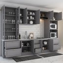 Ver imagem 2 de Cozinha Completa Chicago 12 Portas 7 Gavetas 100% Mdf Americana Cinza - Panorama Móveis