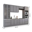 Ver imagem 6 de Cozinha Completa Chicago 12 Portas 7 Gavetas 100% Mdf Americana Cinza - Panorama Móveis