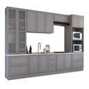 Ver imagem 4 de Cozinha Completa Chicago 12 Portas 7 Gavetas 100% Mdf Americana Cinza - Panorama Móveis